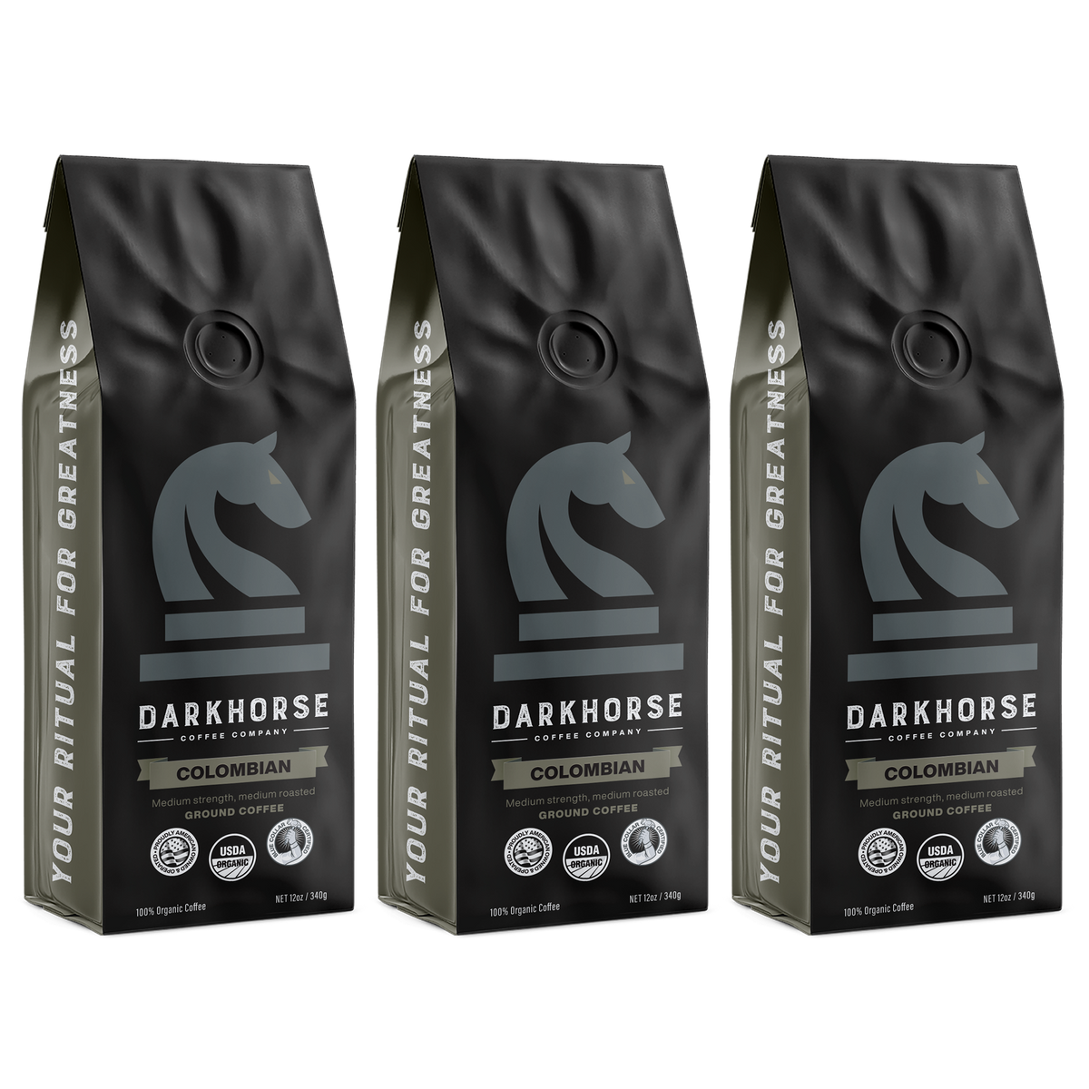 FINECREEK&CO BAD 40 HORSE BLACK 美品 Dark Horse Coffee Company 12oz Colombian Coffee Bag
