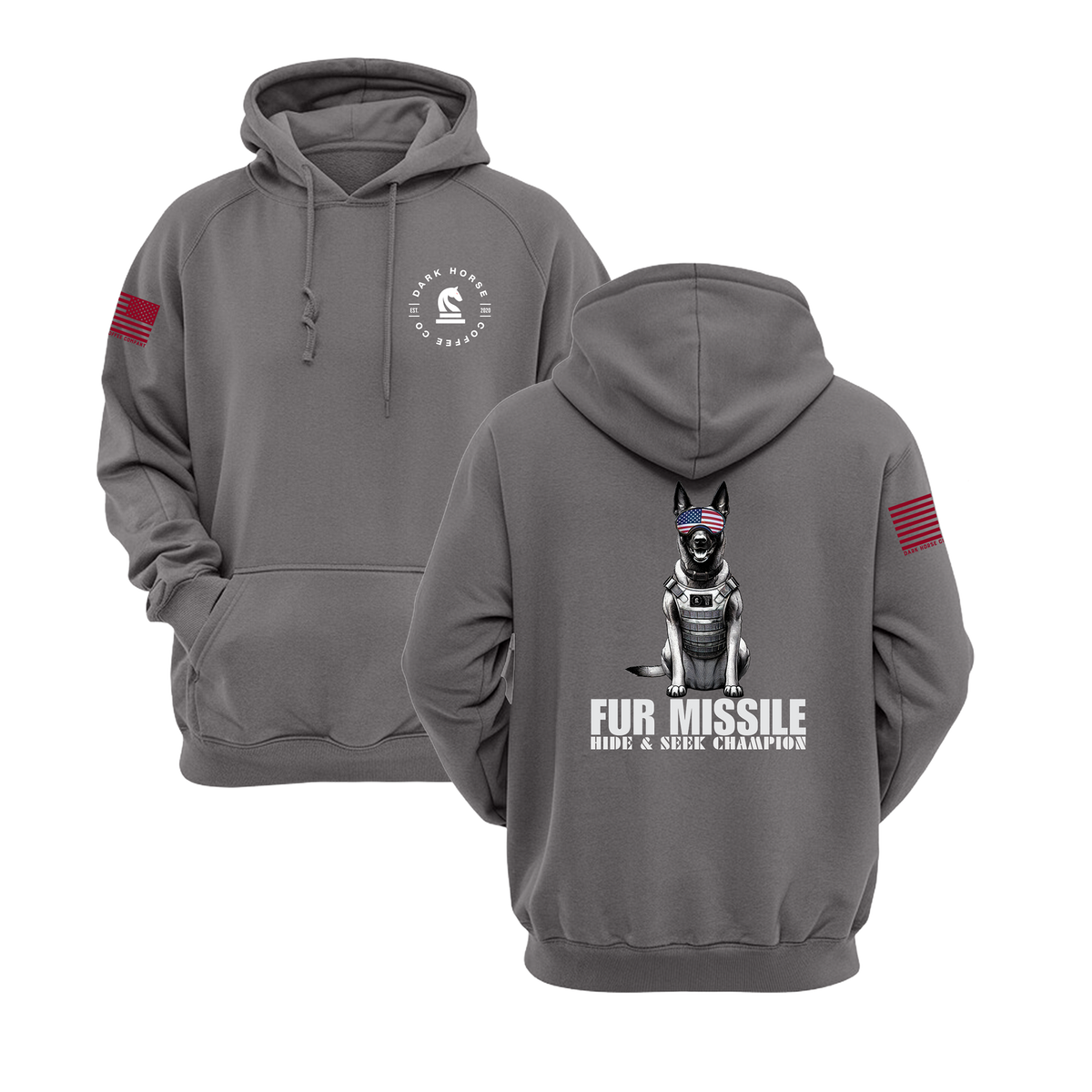 Fur Missile Hide & Seek Champ Hoodie | Dark Horse Coffee Co