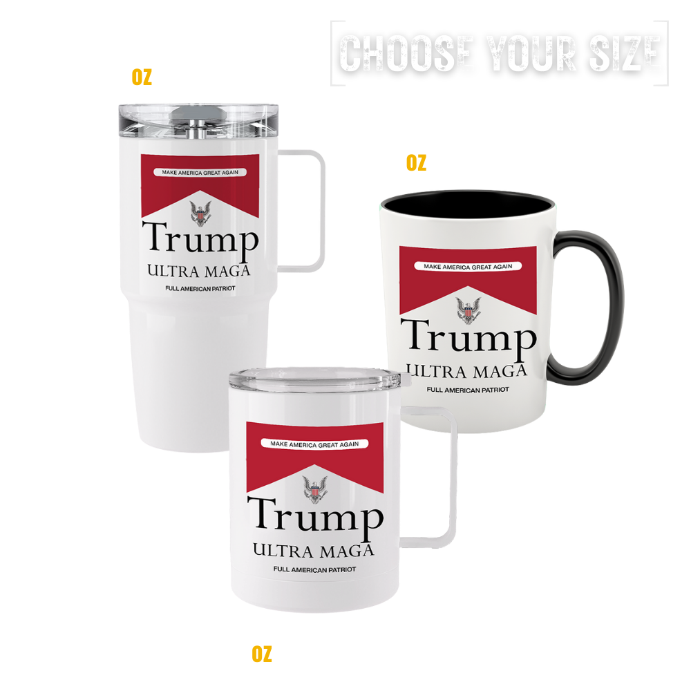 Trumpboro tumblers & mugs with retro-inspired political design