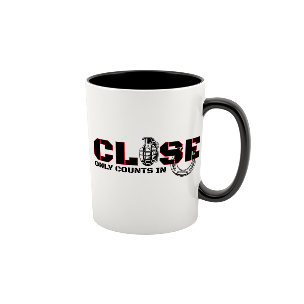 15 oz ceramic Close Only Counts coffee mug