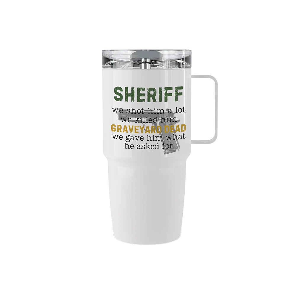 20 oz stainless steel Graveyard Dead tumbler from Grady Judd collection