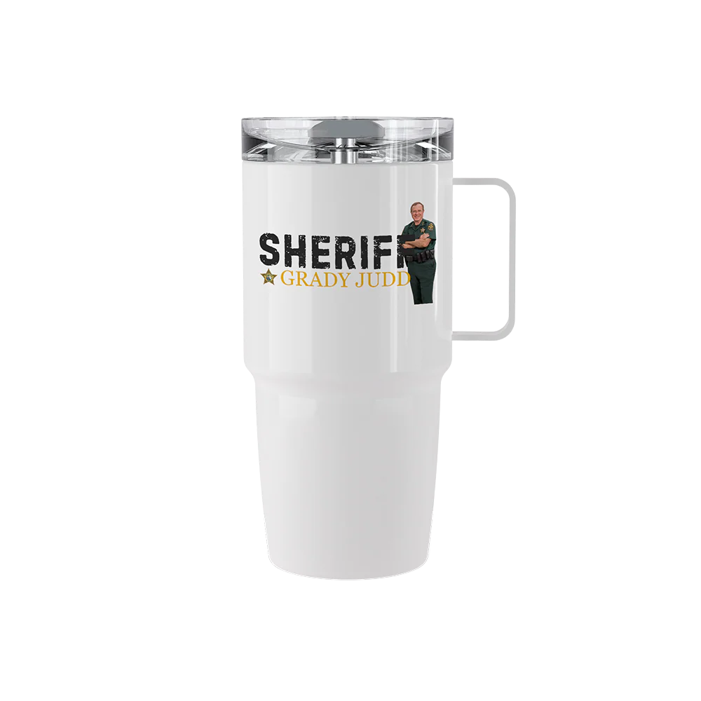 20 oz stainless steel Sheriff Grady Judd portrait tumbler with name design