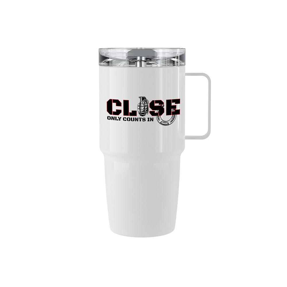 20 oz stainless steel Close Only Counts tumbler