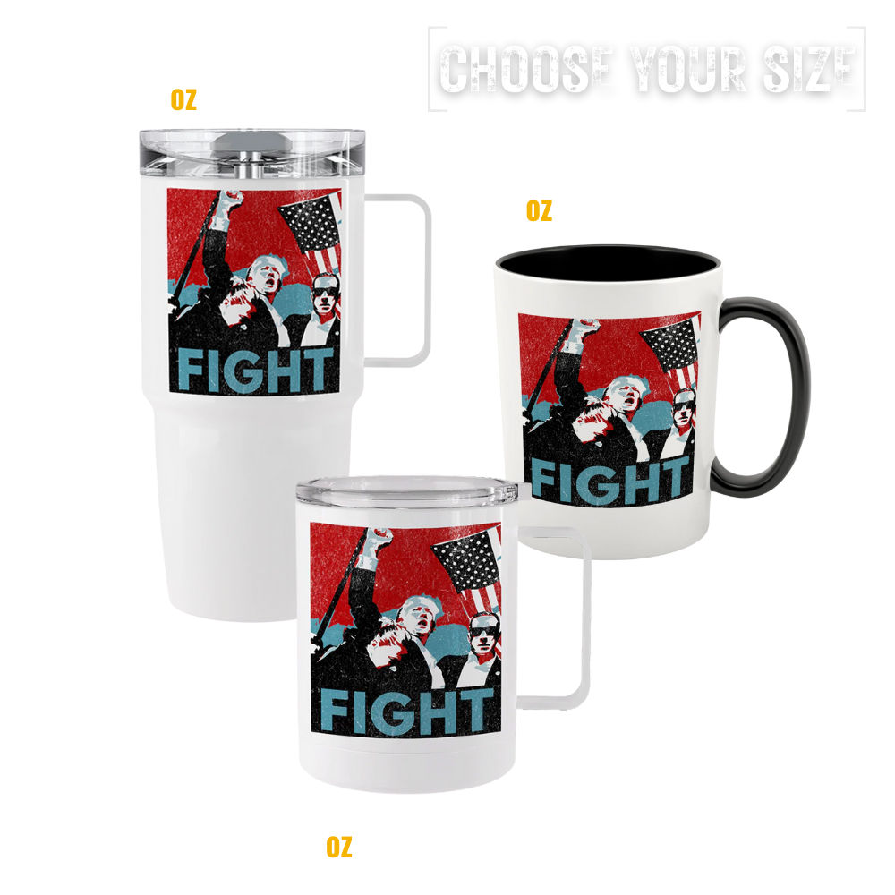 Trump Fight Retro tumblers & mugs with vintage political artwork