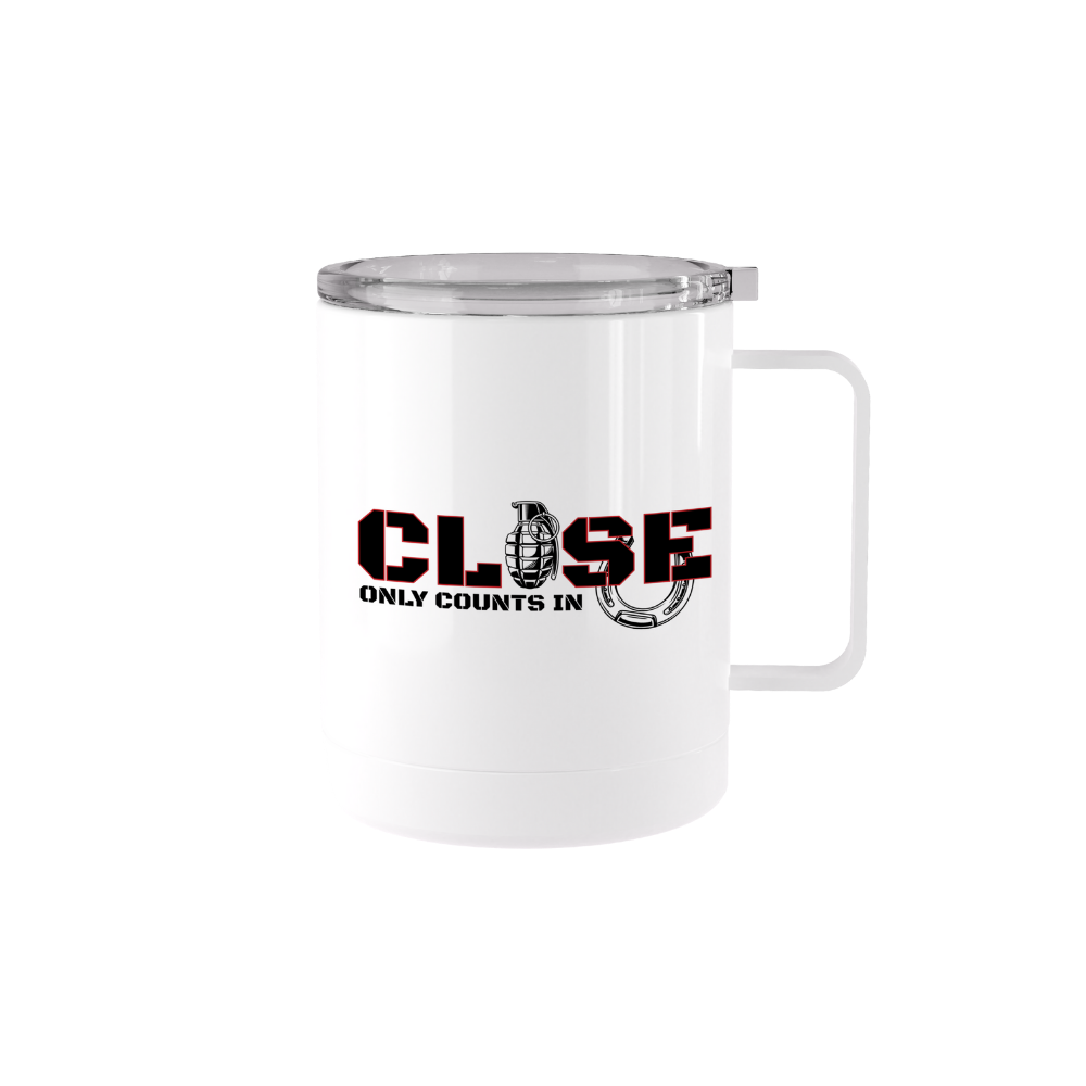 12 oz stainless steel Close Only Counts tumbler mug