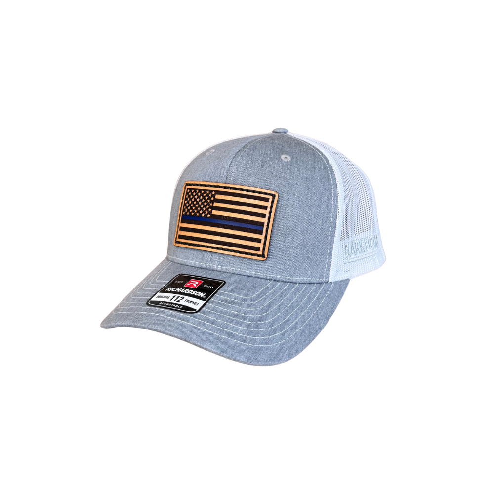 Dark Horse | Heather Grey “Thin Blue Line” Trucker Hat