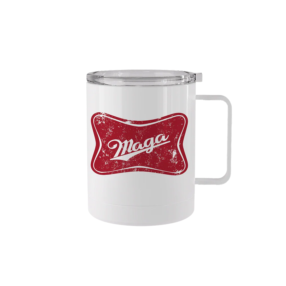 12 oz stainless steel MAGA High Life mug with handle