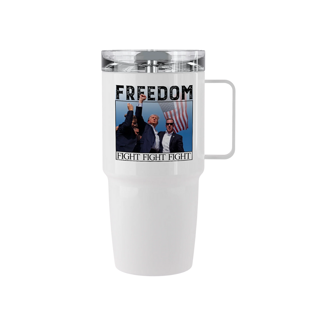 20 oz stainless steel Trump Fight tumbler with political design