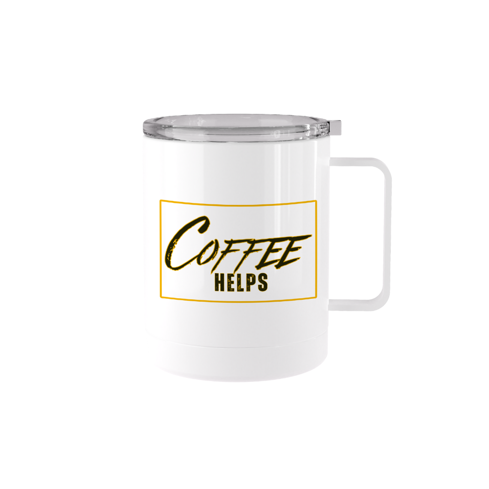 12 oz stainless steel Coffee Helps tumbler mug with handle