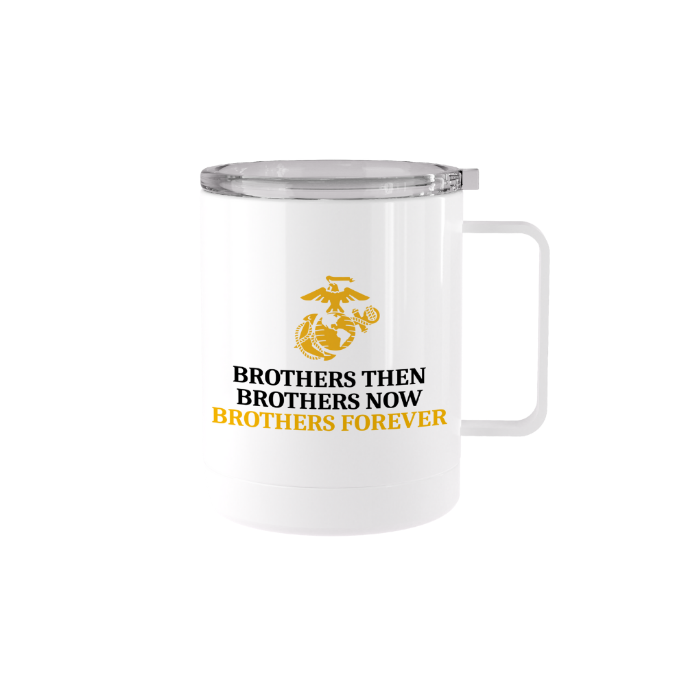 12 oz stainless steel Semper Fi tumbler mug with handle