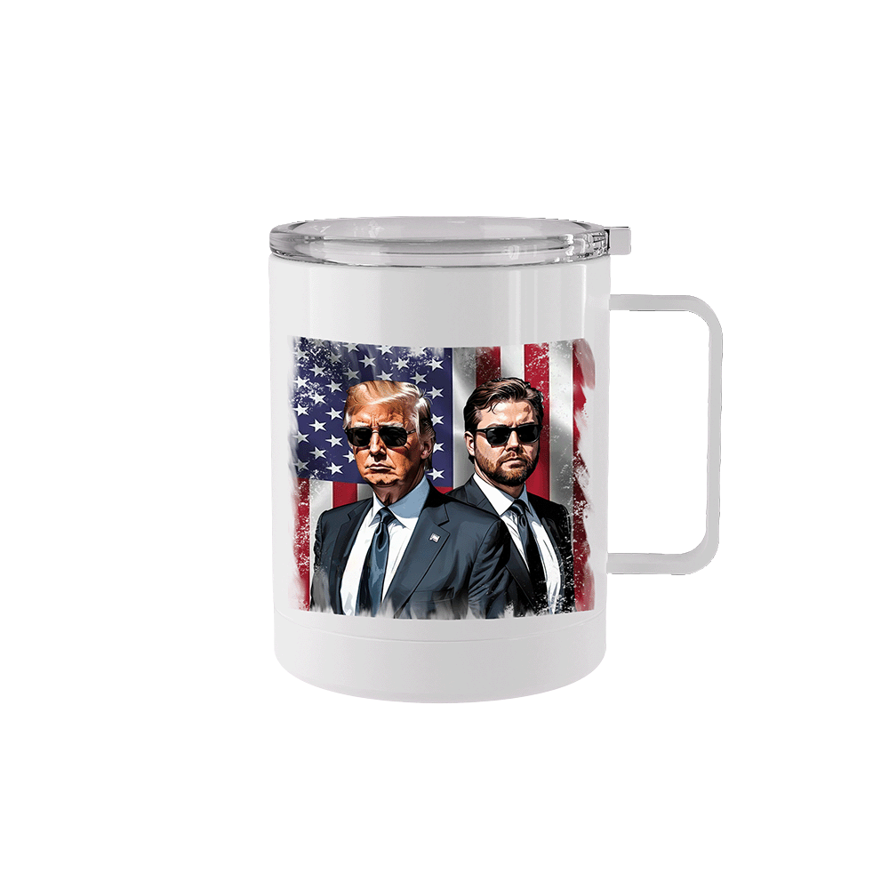 12 oz stainless steel Trump Vance America mug with handle