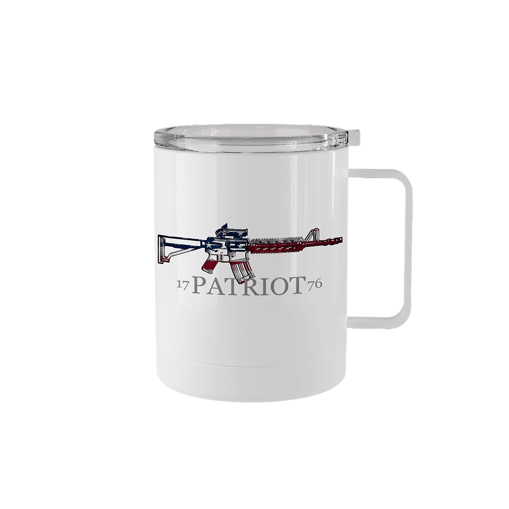 12 oz stainless steel America AR Patriot tumbler mug with handle
