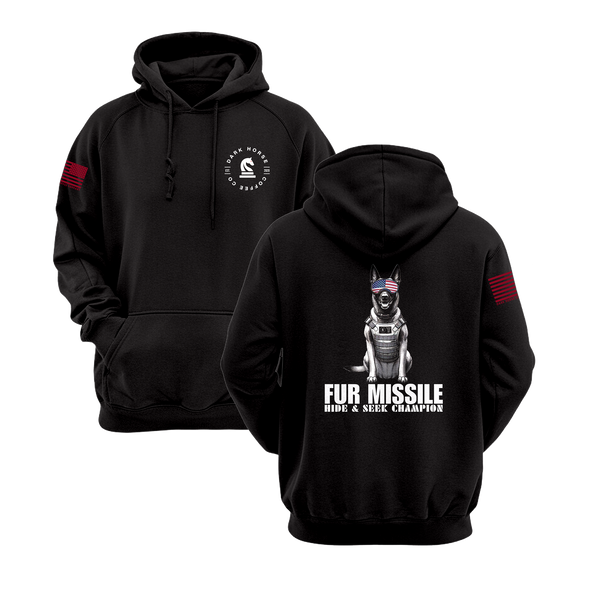 Fur Missile Hide & Seek Champ Hoodie | Dark Horse Coffee Co