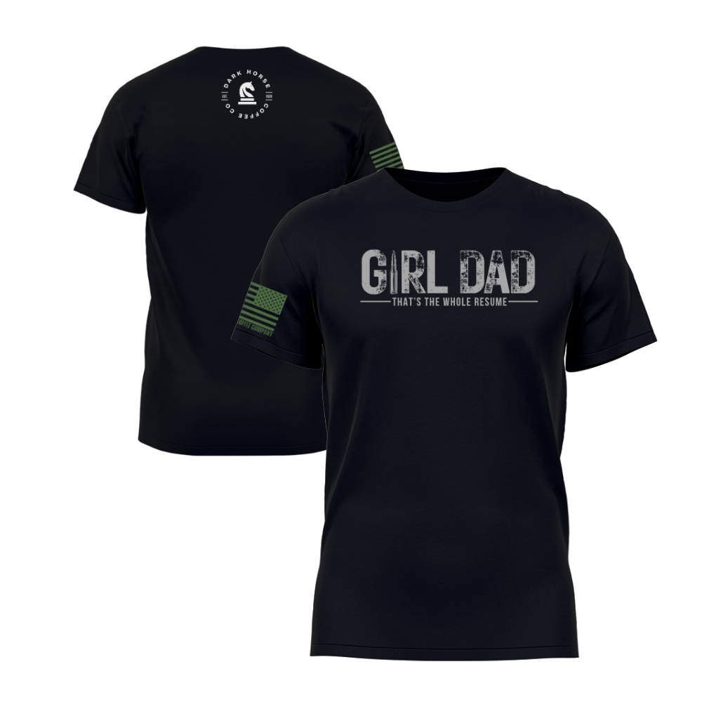Girl Dad Black short sleeve t-shirt featuring the Girl Dad design — designed and printed in Florida by an American-owned small business.