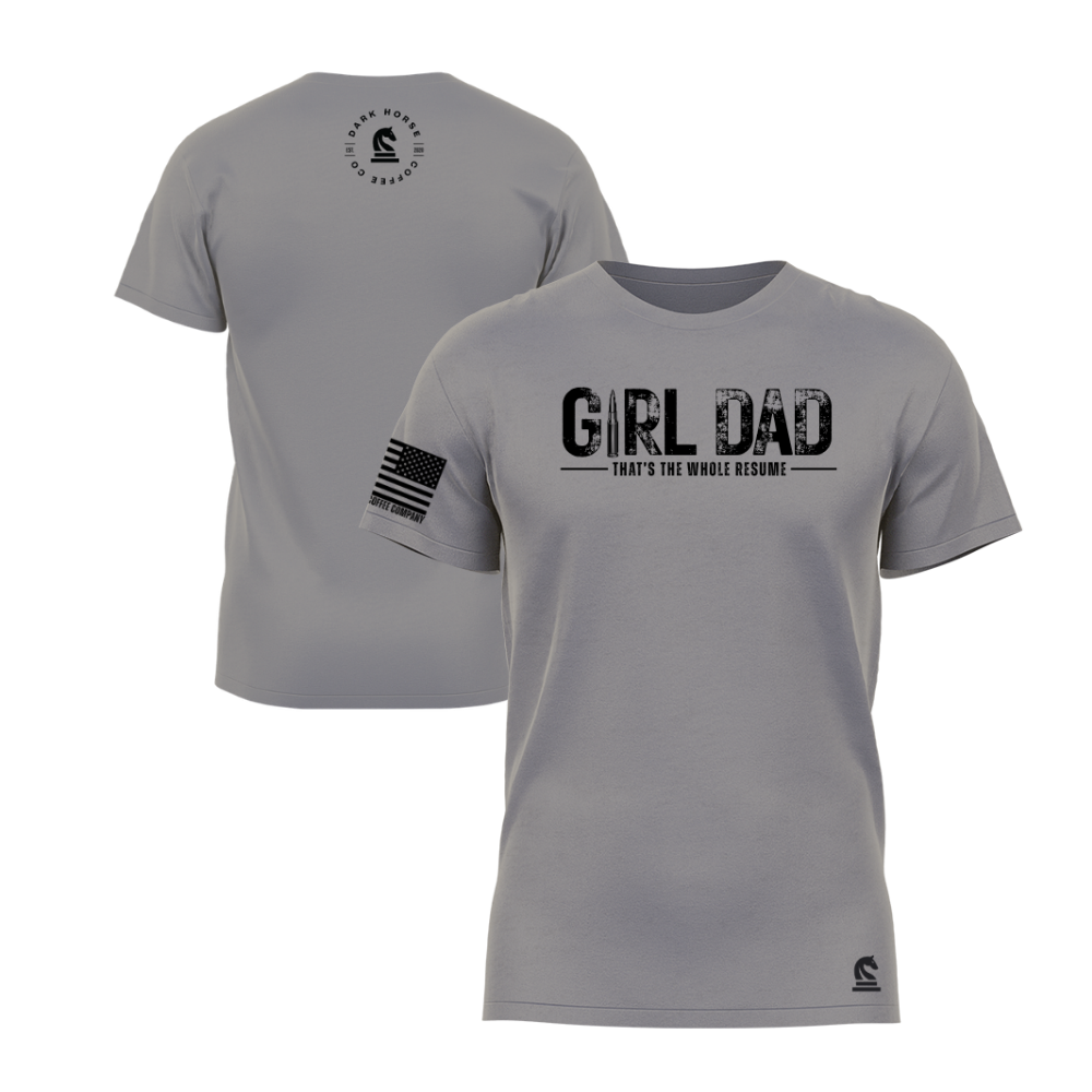 Girl Dad Light Grey short sleeve t-shirt featuring the Girl Dad design — designed and printed in Florida by an American-owned small business.