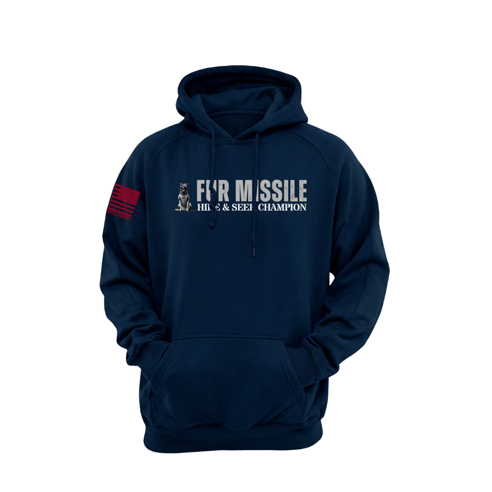 Hide & Seek Champion Navy pullover hoodie featuring the Hide & Seek Champion design — heavyweight fleece, roomy hood, kangaroo pocket.