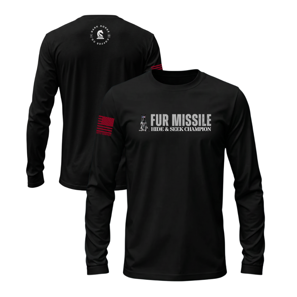 Hide & Seek Champion Black long sleeve tee featuring the Hide & Seek Champion design — built for cooler walks and layering.