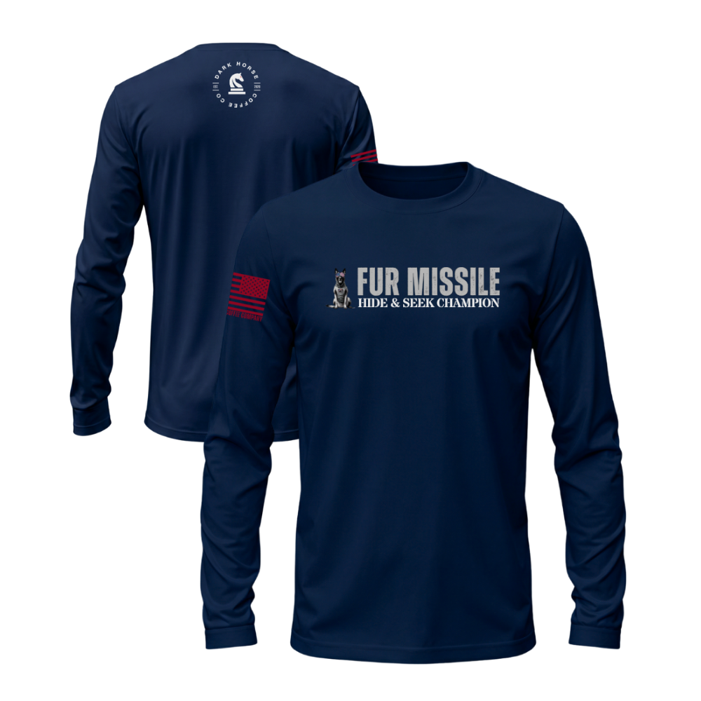 Hide & Seek Champion Navy long sleeve tee featuring the Hide & Seek Champion design — built for cooler walks and layering.