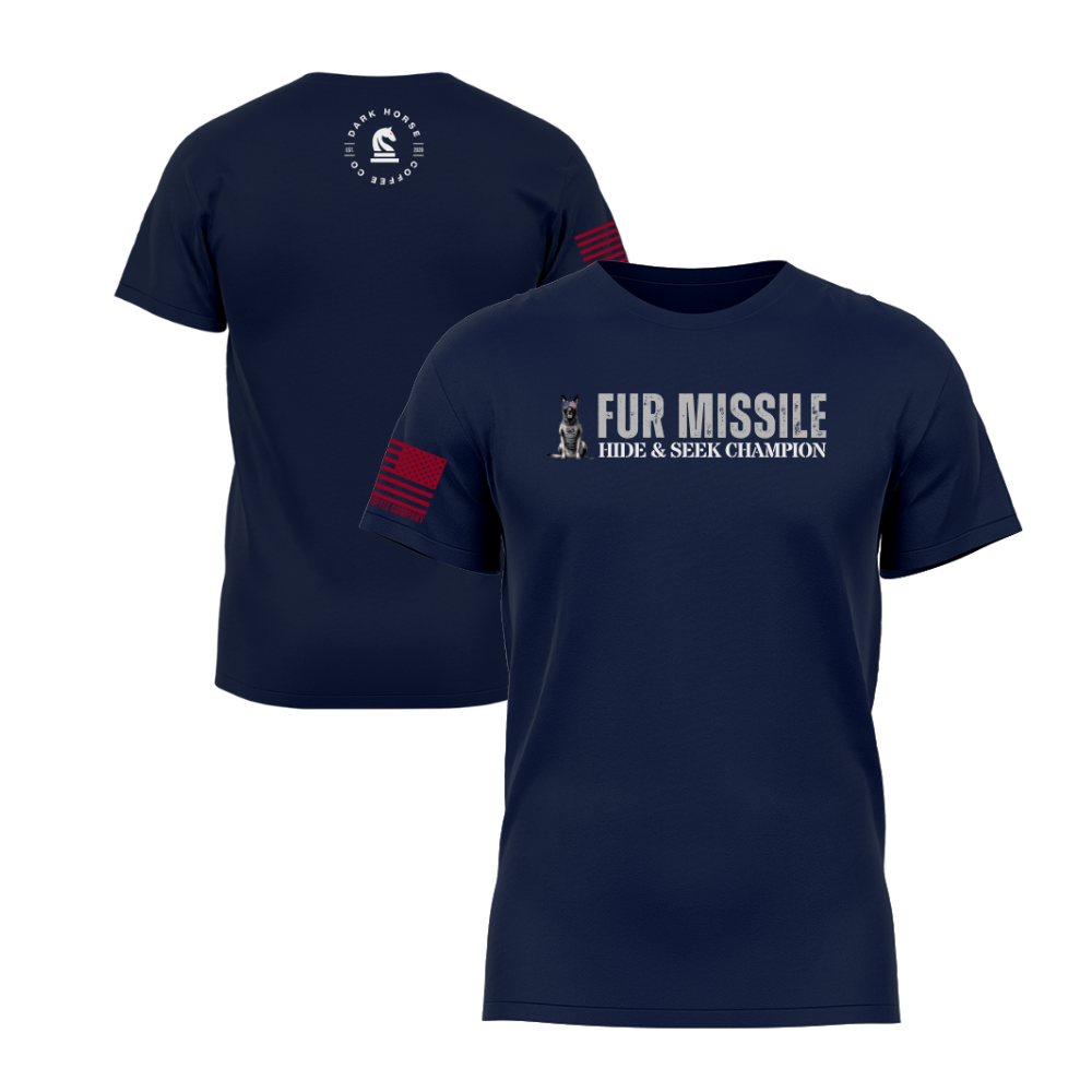 Hide & Seek Champion Navy short sleeve tee featuring the Hide & Seek Champion design — a dog-lover statement piece for everyday wear.