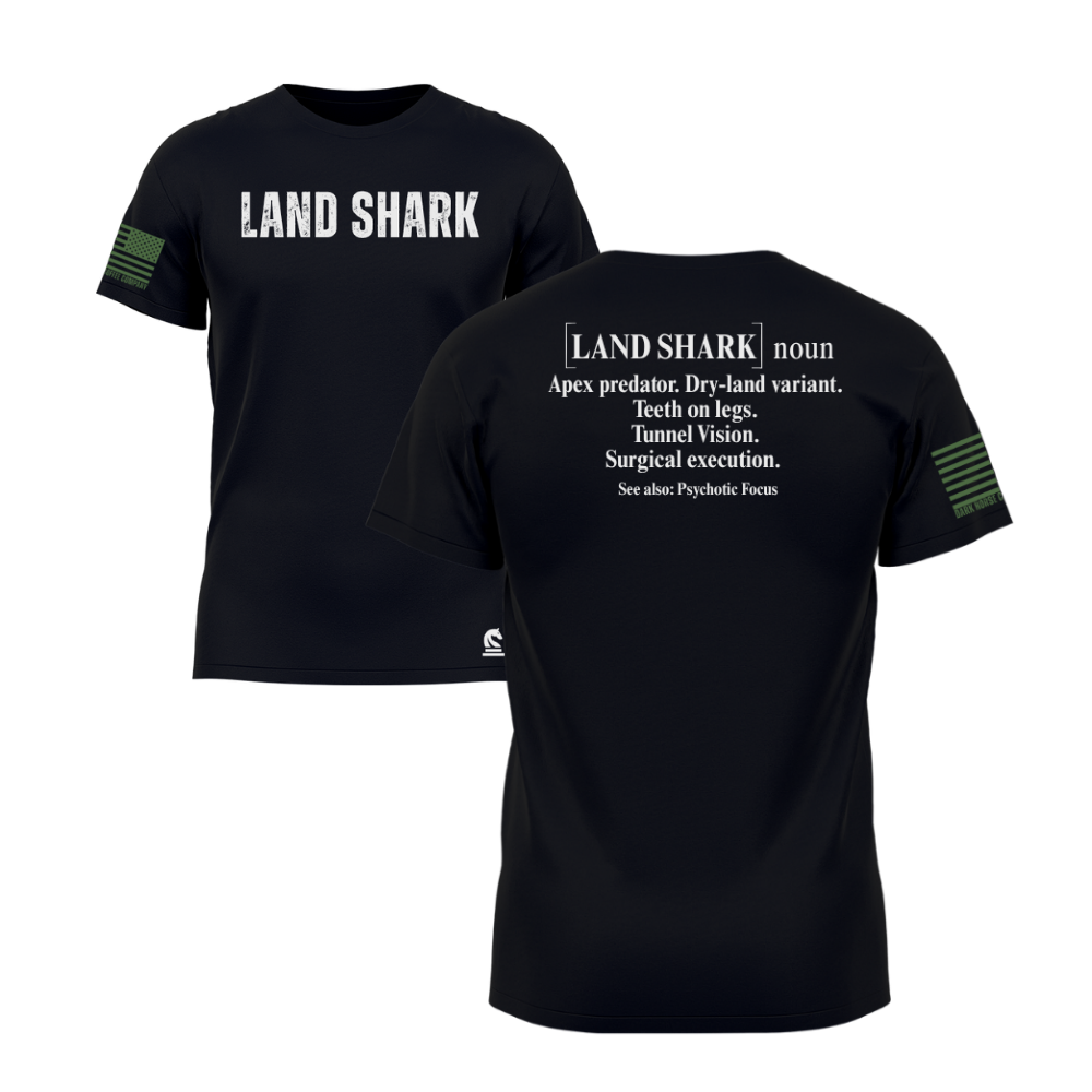 Land Shark Black short sleeve tee featuring the Land Shark design — a dog-lover statement piece for everyday wear.