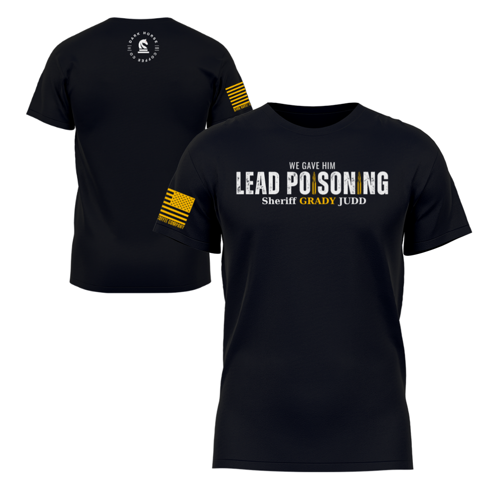 Lead Poisoning Black short sleeve t-shirt featuring the Lead Poisoning design — designed and printed in Florida by an American-owned small business.