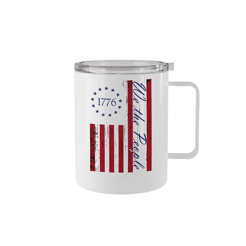 12 oz stainless steel We The People 1776 tumbler mug with handle