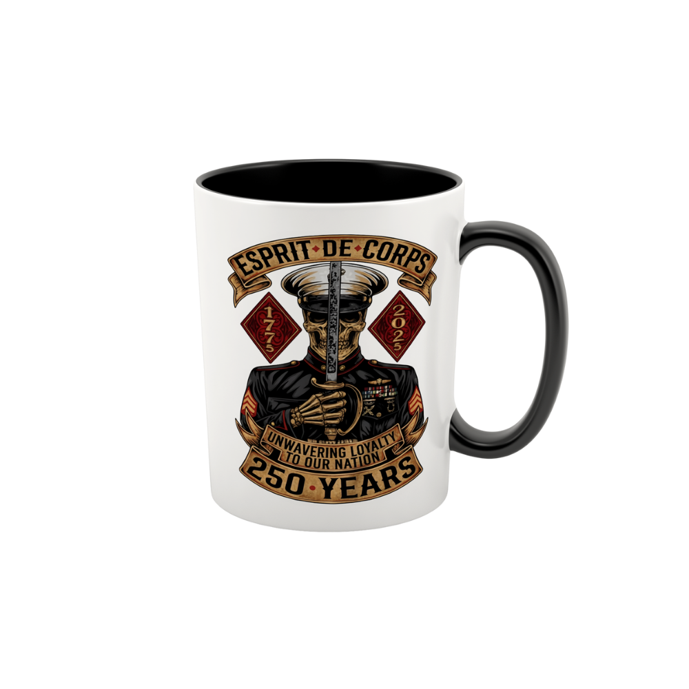15 oz ceramic Esprit De Corps veteran coffee mug
