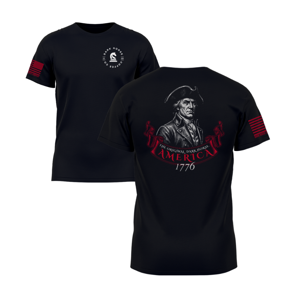 The Original Dark Horse Black short sleeve t-shirt featuring the The Original Dark Horse design — designed and printed in Florida by an American-owned small business.