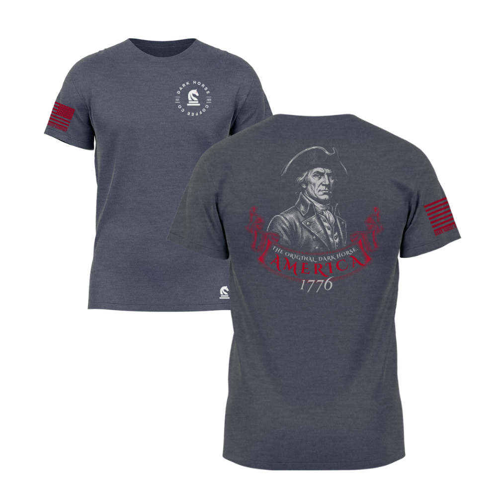 The Original Dark Horse Heather Metal short sleeve t-shirt featuring the The Original Dark Horse design — designed and printed in Florida by an American-owned small business.