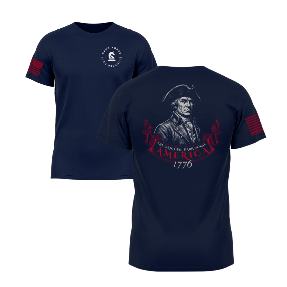 The Original Dark Horse Midnight Navy short sleeve t-shirt featuring the The Original Dark Horse design — designed and printed in Florida by an American-owned small business.