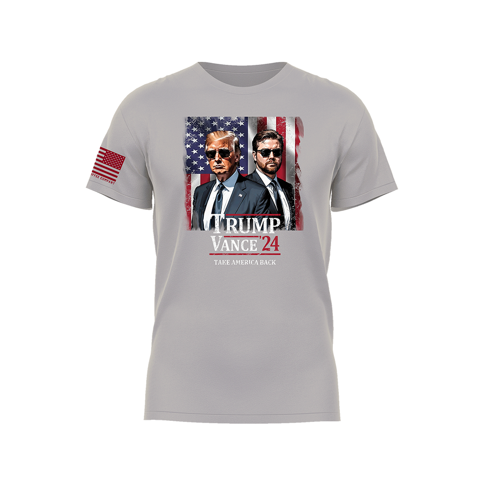 T-shirt Gildan DTF Trump Vance 2024 MAGA - Motifs Eagle, Never Surrender - Taille L - Fabriqué Aux USA