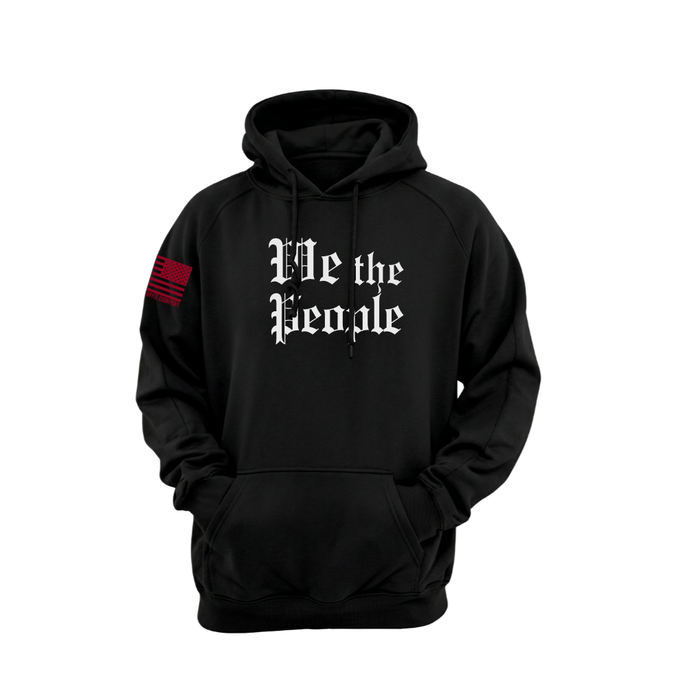 We the People Black pullover hoodie featuring the We the People design — designed and printed in Florida by an American-owned small business.