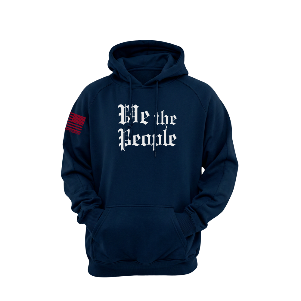 We the People Midnight Navy pullover hoodie featuring the We the People design — designed and printed in Florida by an American-owned small business.