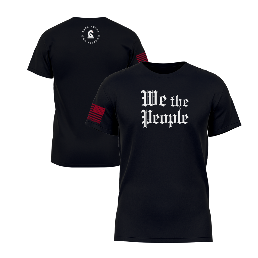 We the People Black short sleeve t-shirt featuring the We the People design — designed and printed in Florida by an American-owned small business.