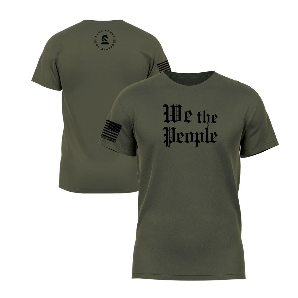 We the People Military Green short sleeve t-shirt featuring the We the People design — designed and printed in Florida by an American-owned small business.