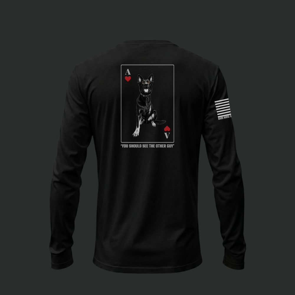 K9 ACE Other Guy long sleeve in Black, back view