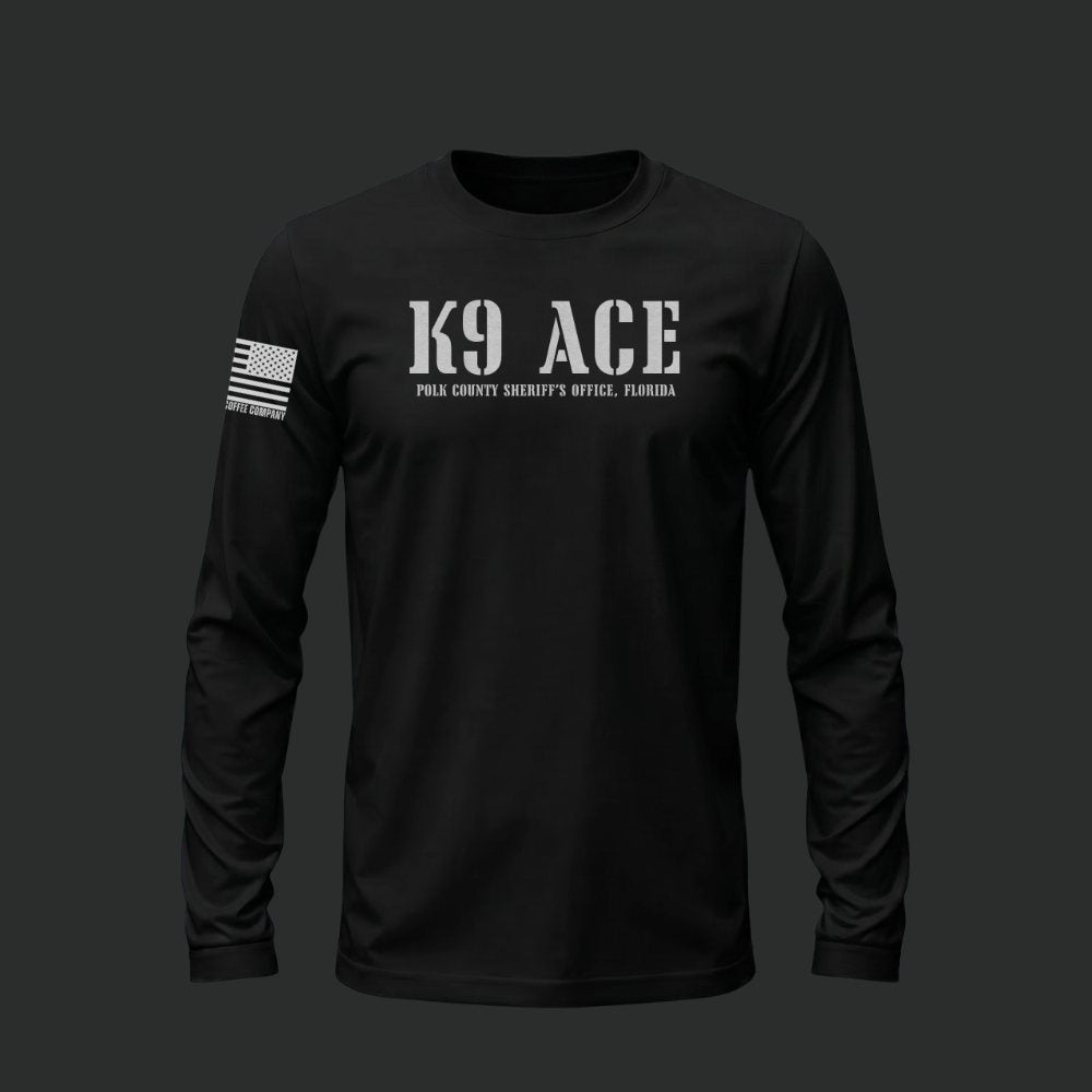 K9 ACE Other Guy long sleeve in Black, front view