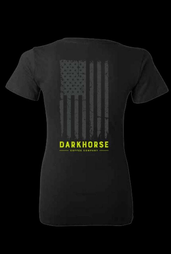 DarkHorse Womens V-Neck Short Sleeve Shirt - DarkHorseCoffeeCompany